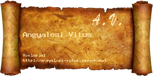 Angyalosi Vitus névjegykártya